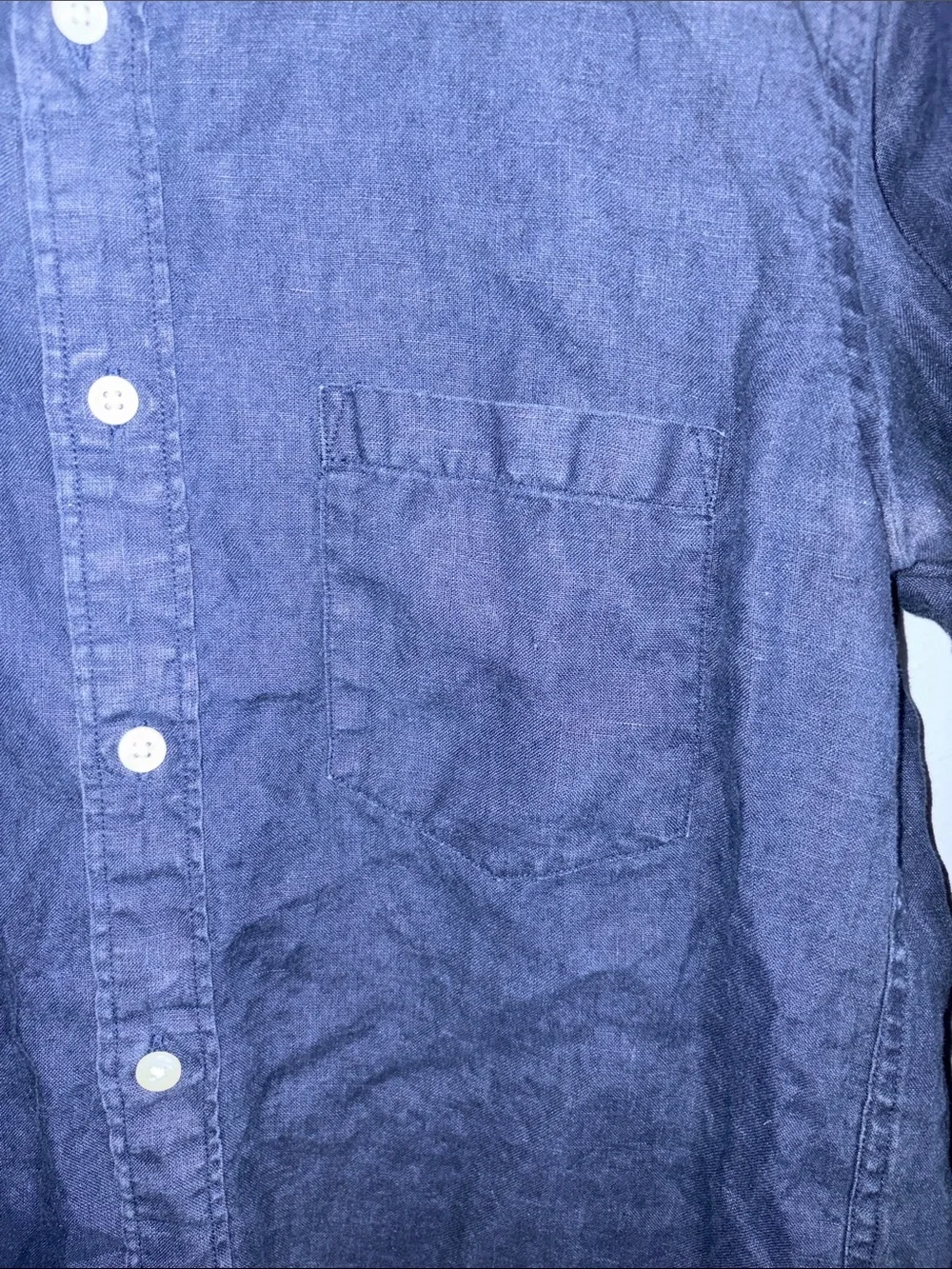 J. Crew Navy Blue linen Button-Down Shirt
